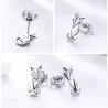 Geometric fox - fashionable silver earringsEarrings