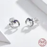 Heart shaped crystal unicorn - silver earringsEarrings