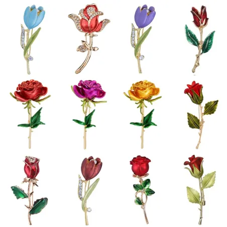 Broche em forma de flores - rosas/tulipas