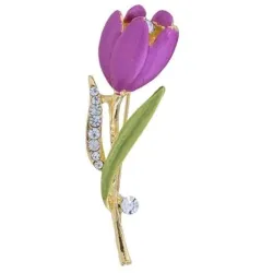 Blomsterformet broche - roser / tulipaner
