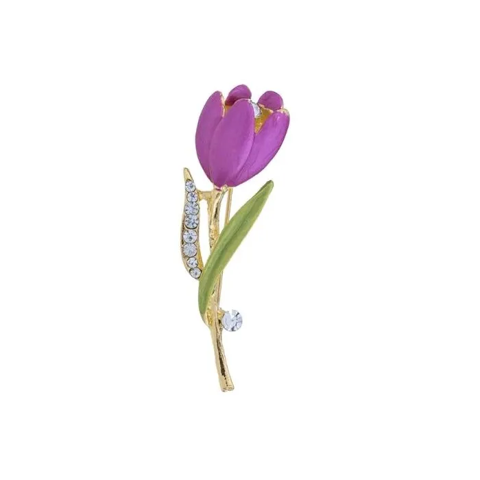 Blomsterformet brosje - roser / tulipaner