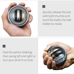 LED gyroskopisk powerball - autostart intervall - handled / armar / händer / muskeltränare