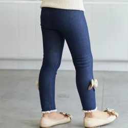 Leggings spessi e caldi - con fiocco decorativo
