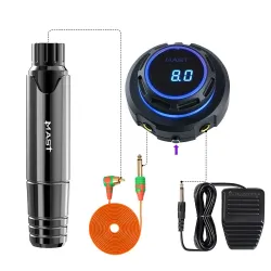 Profesjonelt permanent tatoveringssett - roterende penn - LCD-skjerm