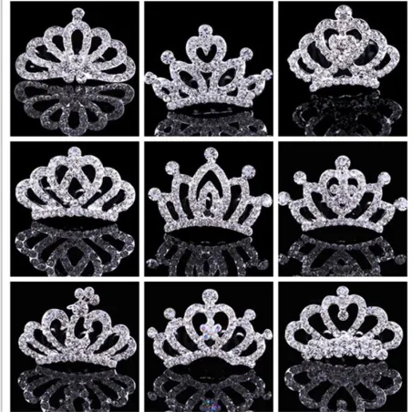 Diadème couronne de cristal - pince à cheveux