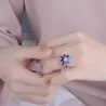 AnillosElegante anillo de plata - flor de cristal