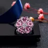 Elegant sølvring - med rosa krystallblomst