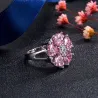 Elegant sølvring - med rosa krystallblomst