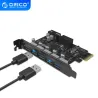 ORICO - USB 3.0 - PCI-E utvidelseskort - 5-ports HUB - adapter