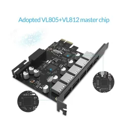 ORICO - USB 3.0 - PCI-E utvidelseskort - 5-ports HUB - adapter