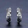 Elegant silver earrings with black crystalEarrings