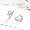 Boucles d'oreilles en argent avec une double étoile / cristaux