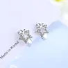 Boucles d'oreilles en argent avec une double étoile / cristaux