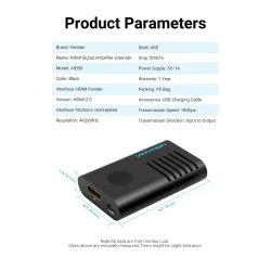 HDMI 60M Extender - signaalin vahvistin - USB 2.0 - 4K@60Hz