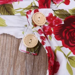 Blomstret babypige jumpsuit & pandebånd - bomuldssæt - 2 stk