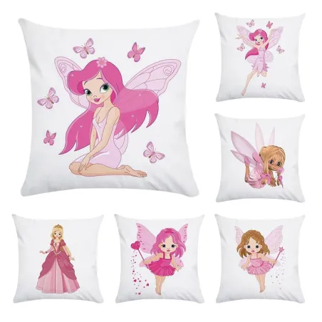 Pink little fairy - cushion cover - cotton - 45 * 45cmCushion covers