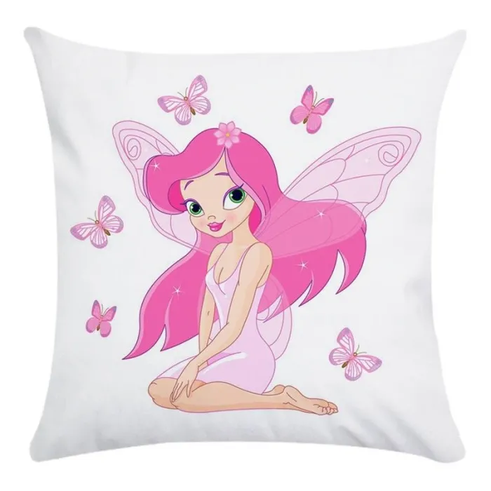 Petite fée rose - housse de coussin - coton - 45*45cm