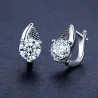 Elegant silver earrings - with white / black crystalsEarrings