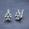 Elegant silver earrings - with white / black crystal flowerEarrings