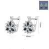 Elegant silver earrings - with white / black crystal flowerEarrings