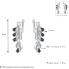Elegant silver earrings - white zircon / black crystalsEarrings