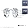 Boucles d'oreilles élégantes en argent - avec fleur en cristal