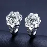 Boucles d'oreilles élégantes en argent - avec fleur en cristal