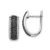 Small silver earrings - white / black zirconEarrings