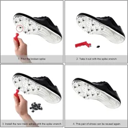 Chiodi da pista/cross country in acciaio duro - con chiave per punte - per scarpe sportive - 20 pezzi