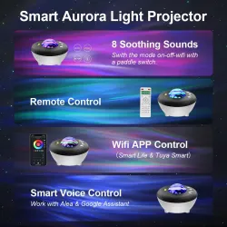 Tähtitaivas galaksiprojektori - LED-yövalo - APP-ohjaus / Alexa