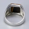 Ring i 925 sterling sølv - signet med tigerøyestein