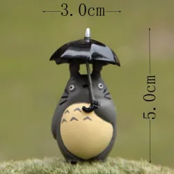 Mini zabawka Totoro - figurka z parasolkąPosągi & Rzeźby