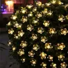 Sollys - LED-snor - krans - juledekorasjon - blomster