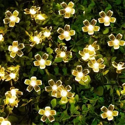 Sollys - LED-snor - krans - juledekorasjon - blomster