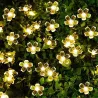 Sollys - LED-snor - krans - juledekorasjon - blomster
