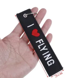 JEG ELSKER Å FLYE - nøkkelring - 13cm * 3cm