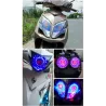 Phare moto - projecteur LED - lumière unique - yeux d'ange/diable