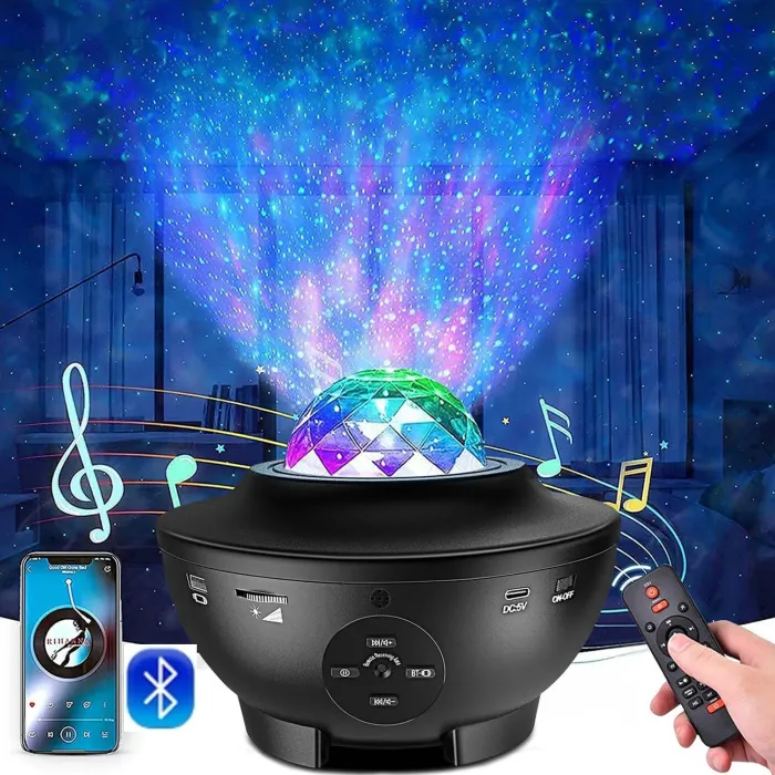 Projecteur ciel étoilé - Veilleuse LED - avec haut-parleur - Bluetooth