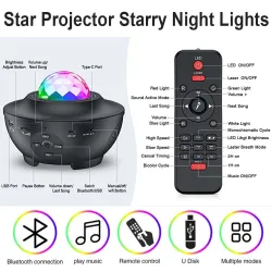 Tähtitaivas projektori - LED-yövalo - kaiuttimella - Bluetooth