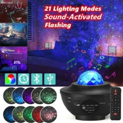 Starry sky projector - LED night light - with speaker - BluetoothLights & lighting