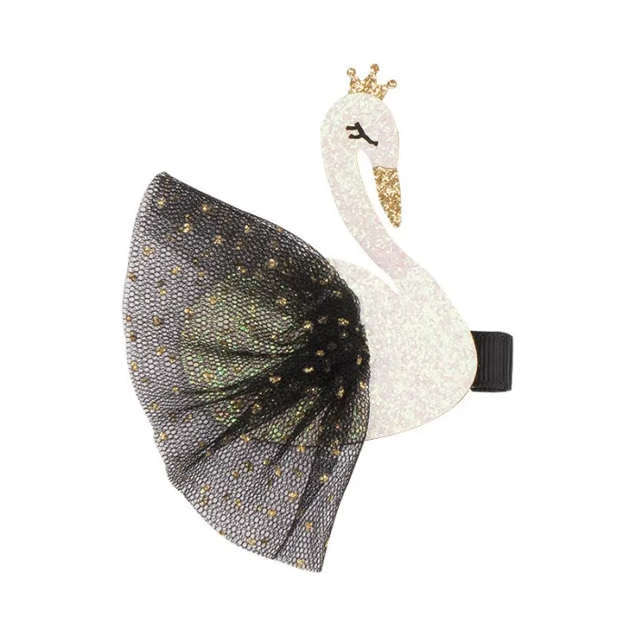Barrette à cheveux décorative - cygne - couronne
