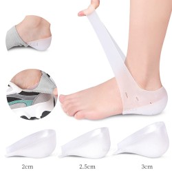 Korkeutta lisäävät kengänpohjalliset - silikonigeelityynyt - pohjallinen sukka - kantapää/nilkkasuoja