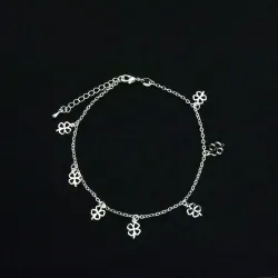 TobillerasTobillera de plata - cuentas / estrellas
