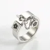 Lucky flower charm - med kjede - ring - rustfritt stål