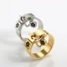 AnillosCharm flor de la suerte - con cadena - anillo - acero inoxidable