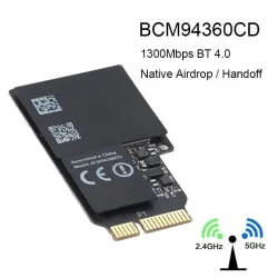 1750Mbps - dwuzakresowa karta WiFi Bluetooth - 2,4GHz/5GHz - Broadcom BCM94360CD - moduł bezprzewodowySieć