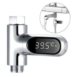Vattentemperaturdisplay - termometer - 360° roterande - LED digital skärm - för dusch/badkar