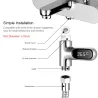 Vanntemperaturdisplay - termometer - 360° roterende - LED digital skjerm - for dusj / badekar