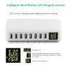 40W - Smart oplader - multiport - 8 USB - 5V 8A - LED