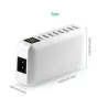 40W - Smart oplader - multiport - 8 USB - 5V 8A - LED